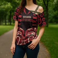 Custom Aotearoa Ngai Te Rangi Cross Shoulder Shirt New Zealand Traditional Maori Pattern DT05 - Polynesian Pride
