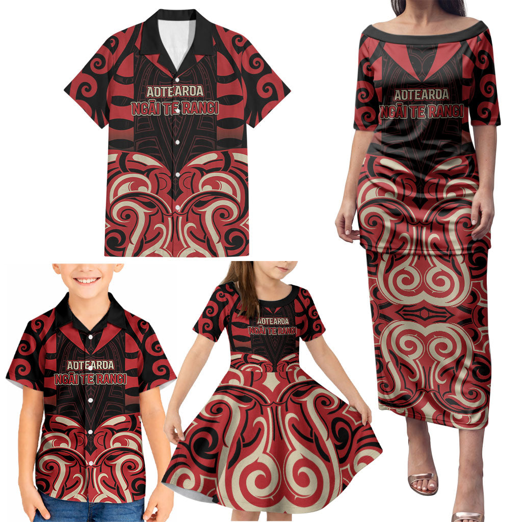 Custom Aotearoa Ngai Te Rangi Family Matching Puletasi and Hawaiian Shirt New Zealand Traditional Maori Pattern DT05 - Polynesian Pride