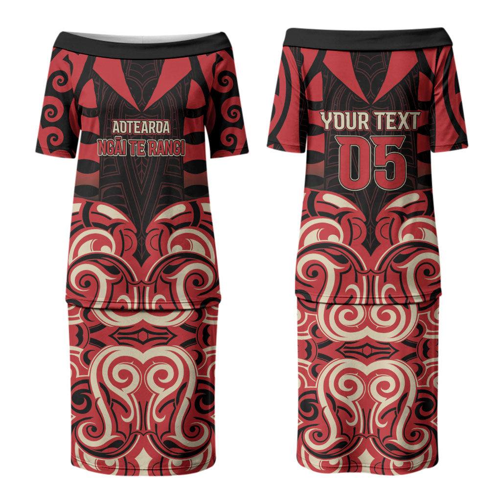 Custom Aotearoa Ngai Te Rangi Family Matching Puletasi and Hawaiian Shirt New Zealand Traditional Maori Pattern DT05 Mom's Dress Red - Polynesian Pride