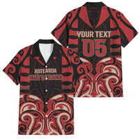 Custom Aotearoa Ngai Te Rangi Family Matching Puletasi and Hawaiian Shirt New Zealand Traditional Maori Pattern DT05 Dad's Shirt - Short Sleeve Red - Polynesian Pride