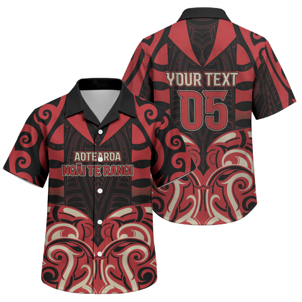 Custom Aotearoa Ngai Te Rangi Family Matching Puletasi and Hawaiian Shirt New Zealand Traditional Maori Pattern DT05 Son's Shirt Red - Polynesian Pride
