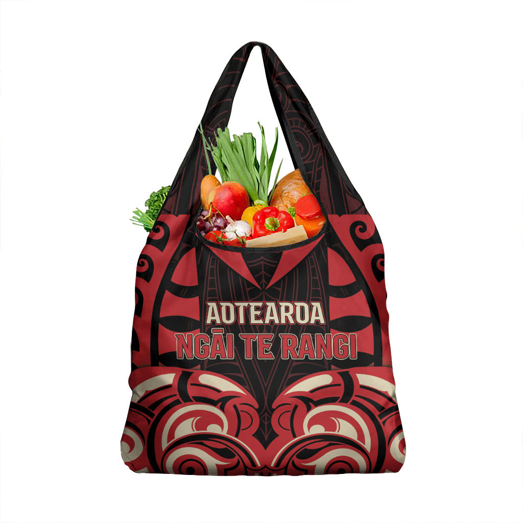Aotearoa Ngai Te Rangi Grocery Bag New Zealand Traditional Maori Pattern DT05 1-pack One Size Red - Polynesian Pride