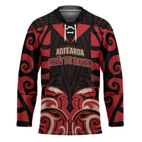 Custom Aotearoa Ngai Te Rangi Hockey Jersey New Zealand Traditional Maori Pattern DT05 Unisex Red - Polynesian Pride