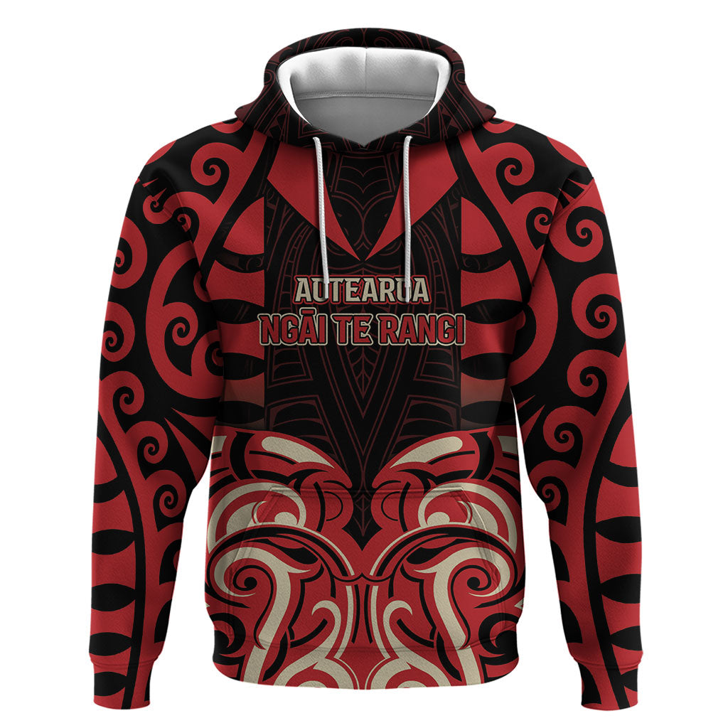 Custom Aotearoa Ngai Te Rangi Hoodie New Zealand Traditional Maori Pattern DT05 Pullover Hoodie Red - Polynesian Pride