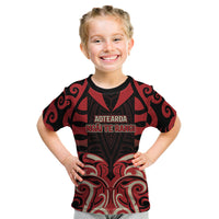 Custom Aotearoa Ngai Te Rangi Kid T Shirt New Zealand Traditional Maori Pattern DT05 Red - Polynesian Pride