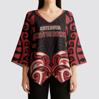 Custom Aotearoa Ngai Te Rangi Kimono Sleeve Blouse New Zealand Traditional Maori Pattern DT05 - Polynesian Pride