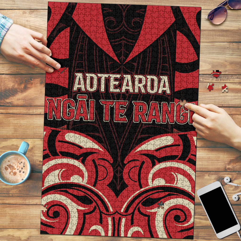 Aotearoa Ngai Te Rangi Puzzle New Zealand Traditional Maori Pattern DT05 Red - Polynesian Pride