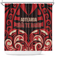 Aotearoa Ngai Te Rangi Shower Curtain New Zealand Traditional Maori Pattern DT05 Red - Polynesian Pride