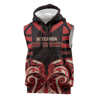 Custom Aotearoa Ngai Te Rangi Sleeveless Hoodie New Zealand Traditional Maori Pattern DT05 Red - Polynesian Pride