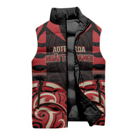 Custom Aotearoa Ngai Te Rangi Sleeveless Puffer Jacket New Zealand Traditional Maori Pattern DT05 - Polynesian Pride