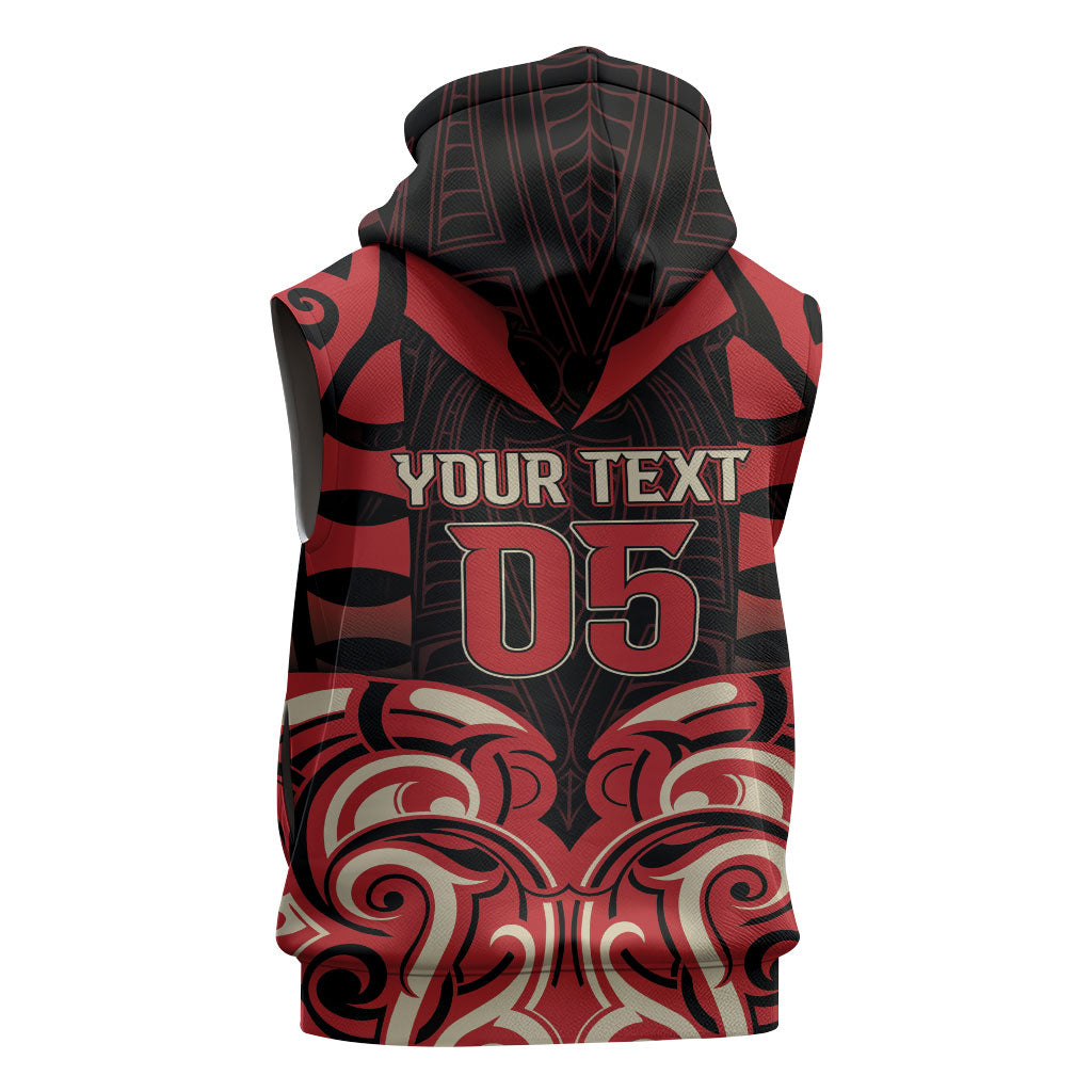 Custom Aotearoa Ngai Te Rangi Sleeveless Zip Hoodie New Zealand Traditional Maori Pattern DT05 - Polynesian Pride