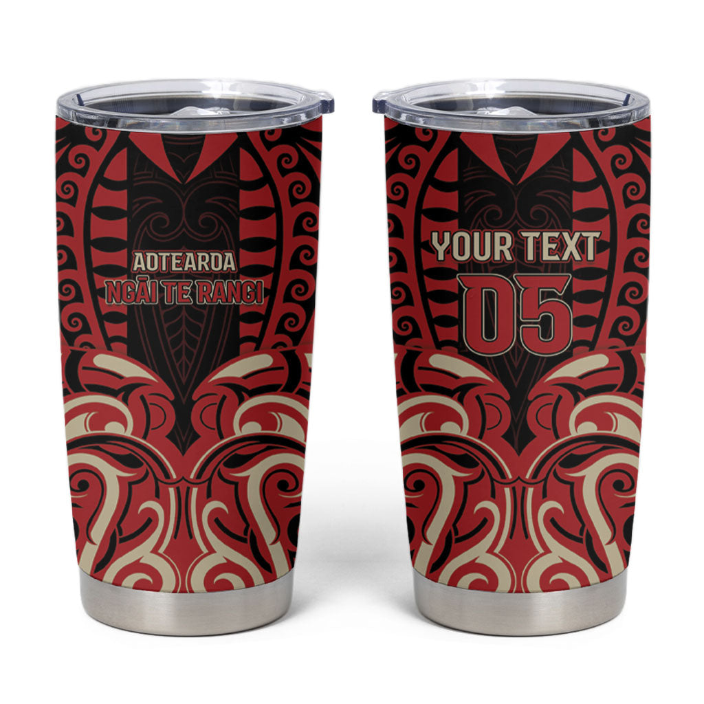 Custom Aotearoa Ngai Te Rangi Tumbler Cup New Zealand Traditional Maori Pattern DT05 Red - Polynesian Pride