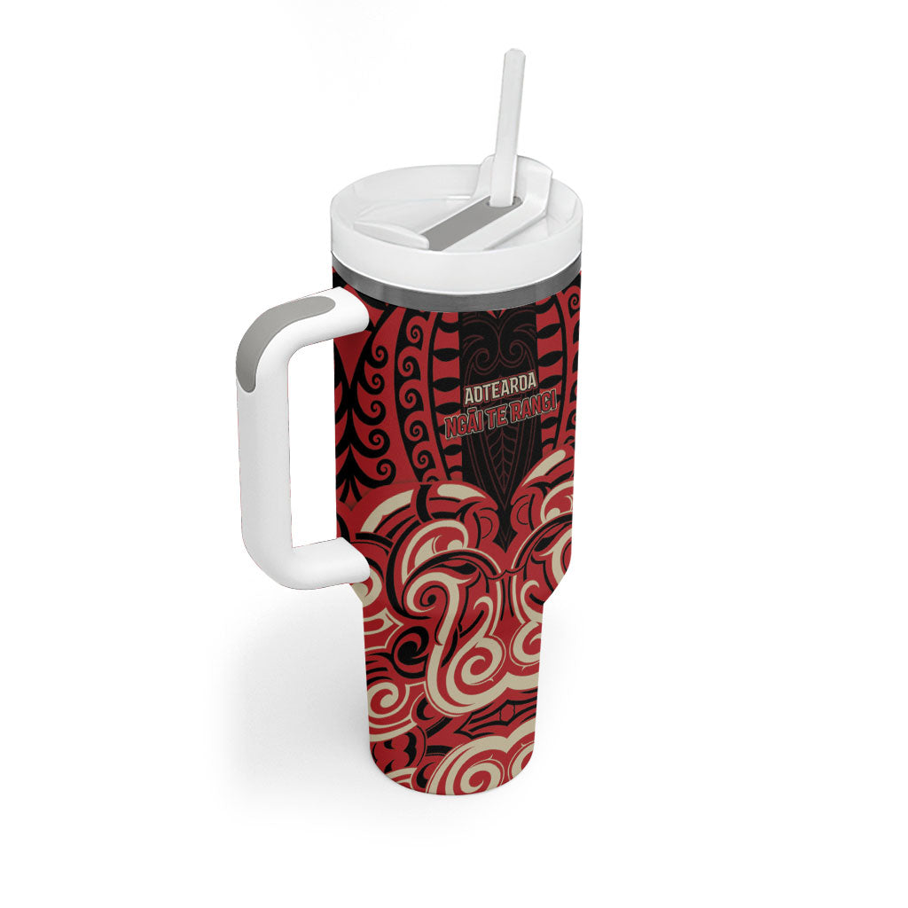 Custom Aotearoa Ngai Te Rangi Tumbler With Handle New Zealand Traditional Maori Pattern DT05 - Polynesian Pride