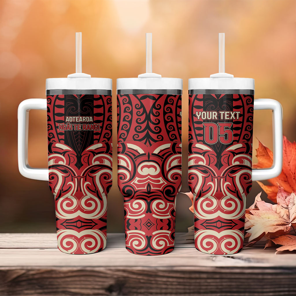 Custom Aotearoa Ngai Te Rangi Tumbler With Handle New Zealand Traditional Maori Pattern DT05 - Polynesian Pride