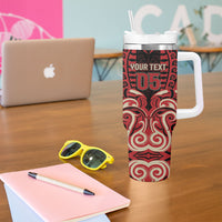 Custom Aotearoa Ngai Te Rangi Tumbler With Handle New Zealand Traditional Maori Pattern DT05 - Polynesian Pride