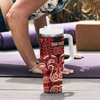 Custom Aotearoa Ngai Te Rangi Tumbler With Handle New Zealand Traditional Maori Pattern DT05 - Polynesian Pride
