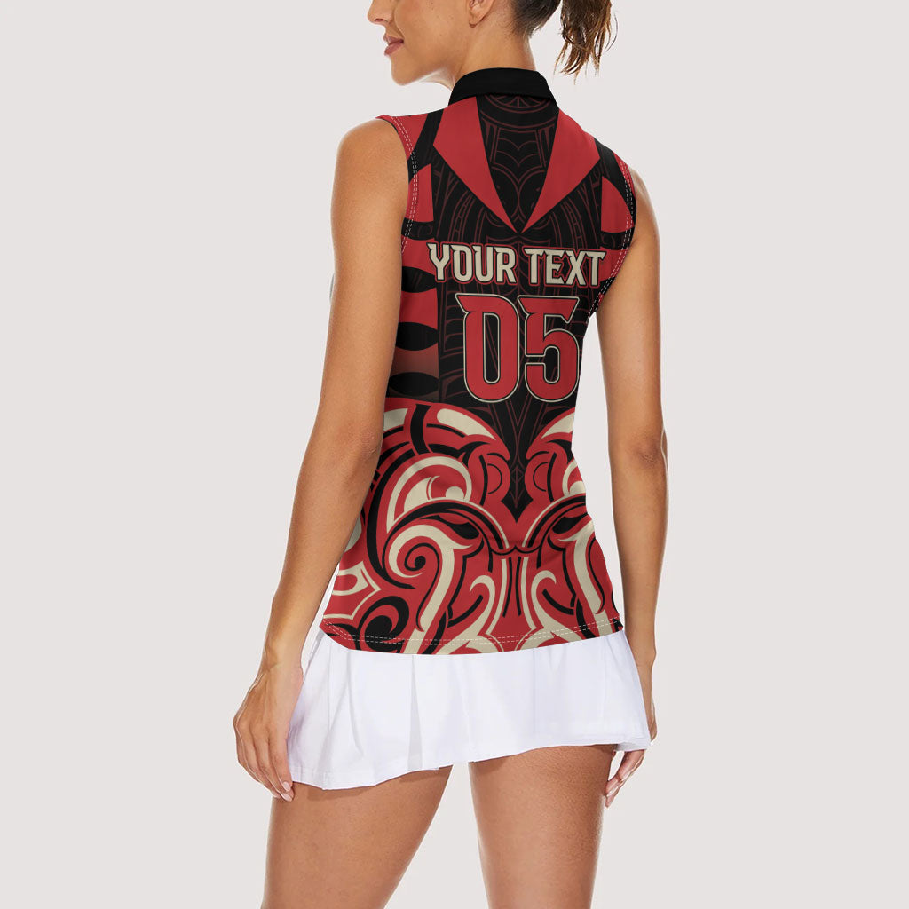 Custom Aotearoa Ngai Te Rangi Women Sleeveless Polo Shirt New Zealand Traditional Maori Pattern DT05 - Polynesian Pride