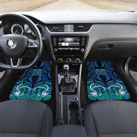Custom Aotearoa Ngati Ranginui Car Mats New Zealand Traditional Maori Pattern DT05 Set 2pcs - Front Navy - Polynesian Pride