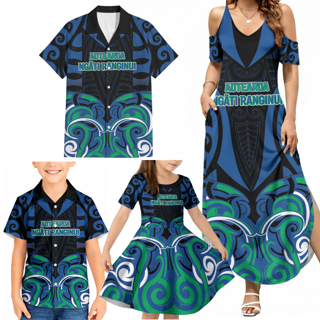 Custom Aotearoa Ngati Ranginui Family Matching Summer Maxi Dress and Hawaiian Shirt New Zealand Traditional Maori Pattern DT05 - Polynesian Pride
