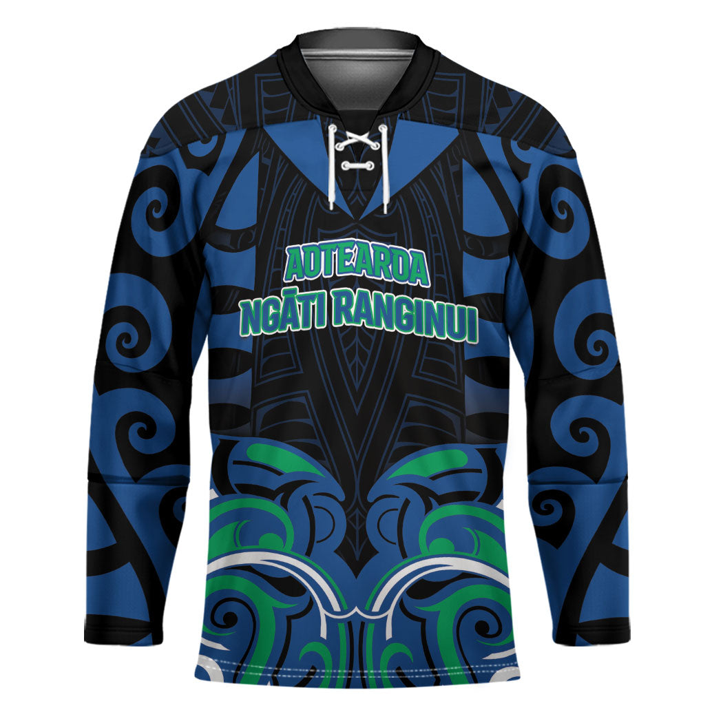 Custom Aotearoa Ngati Ranginui Hockey Jersey New Zealand Traditional Maori Pattern DT05 Unisex Navy - Polynesian Pride