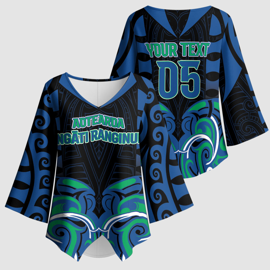 Custom Aotearoa Ngati Ranginui Kimono Sleeve Blouse New Zealand Traditional Maori Pattern DT05 - Polynesian Pride
