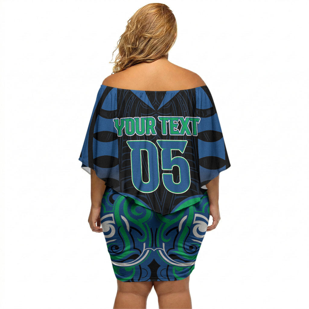 Custom Aotearoa Ngati Ranginui Off Shoulder Short Dress New Zealand Traditional Maori Pattern DT05 - Polynesian Pride