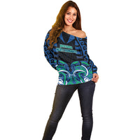 Custom Aotearoa Ngati Ranginui Off Shoulder Sweater New Zealand Traditional Maori Pattern DT05 - Polynesian Pride