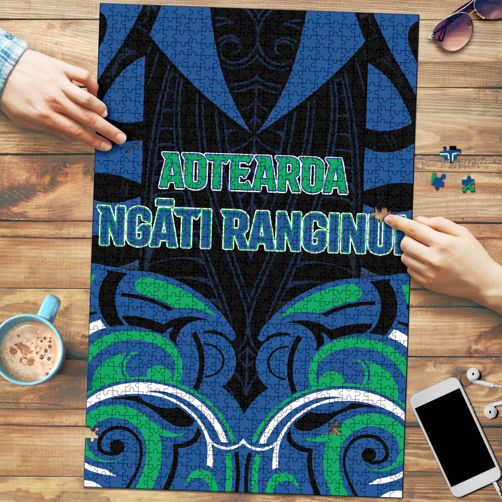 Aotearoa Ngati Ranginui Puzzle New Zealand Traditional Maori Pattern DT05 Navy - Polynesian Pride