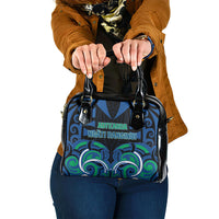 Aotearoa Ngati Ranginui Shoulder Handbag New Zealand Traditional Maori Pattern DT05 One Size Navy - Polynesian Pride