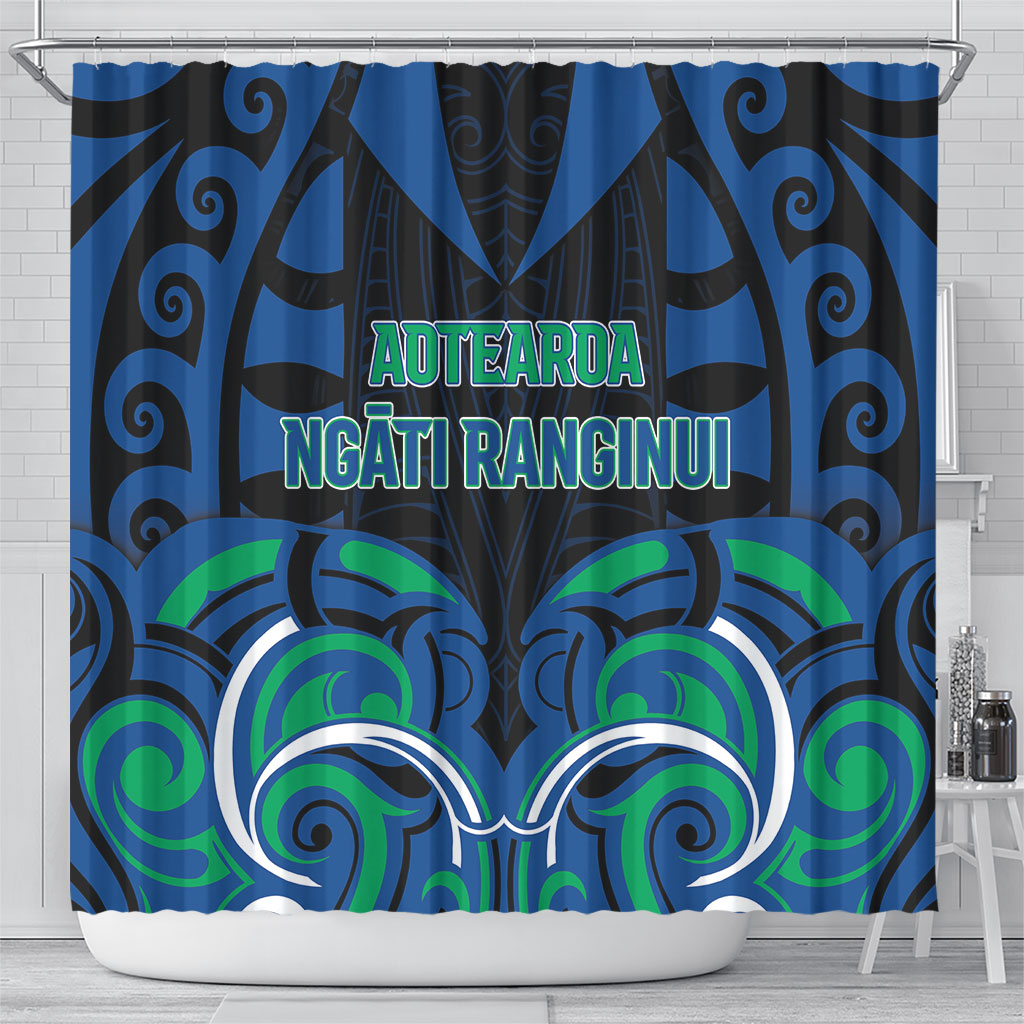 Aotearoa Ngati Ranginui Shower Curtain New Zealand Traditional Maori Pattern DT05 - Polynesian Pride