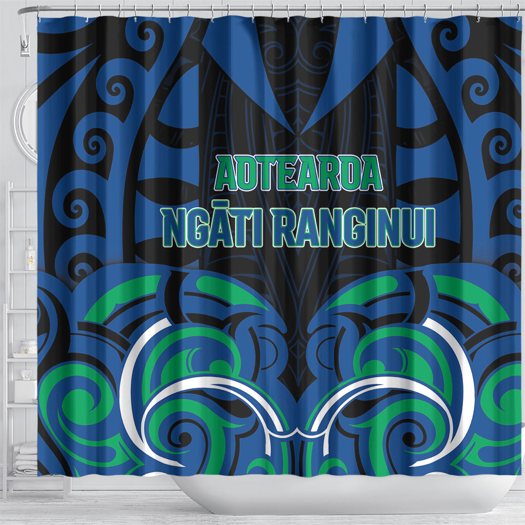 Aotearoa Ngati Ranginui Shower Curtain New Zealand Traditional Maori Pattern DT05 - Polynesian Pride