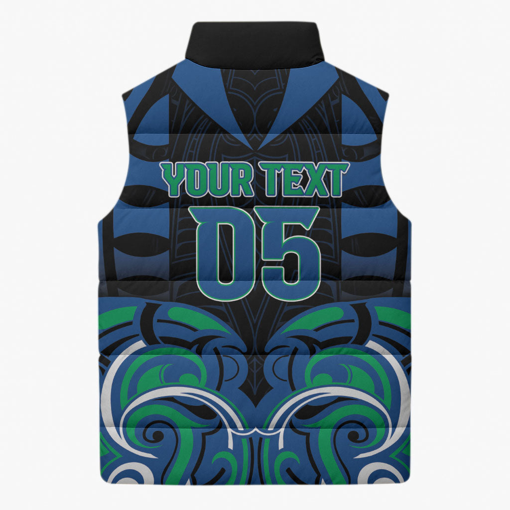Custom Aotearoa Ngati Ranginui Sleeveless Puffer Jacket New Zealand Traditional Maori Pattern DT05 - Polynesian Pride