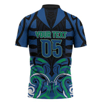 Custom Aotearoa Ngati Ranginui Zipper Polo Shirt New Zealand Traditional Maori Pattern DT05 - Polynesian Pride