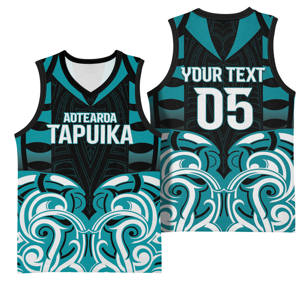 Custom Aotearoa Tapuika Basketball Jersey New Zealand Traditional Maori Pattern DT05 - Polynesian Pride