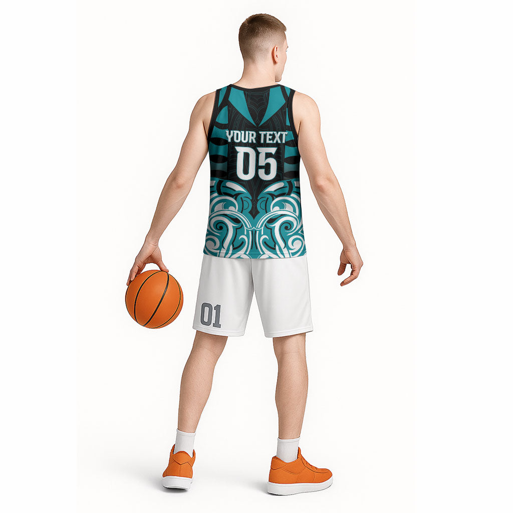 Custom Aotearoa Tapuika Basketball Jersey New Zealand Traditional Maori Pattern DT05 - Polynesian Pride