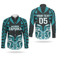 Custom Aotearoa Tapuika Couples Matching Off Shoulder Maxi Dress and Long Sleeve Button Shirt New Zealand Traditional Maori Pattern DT05 - Polynesian Pride