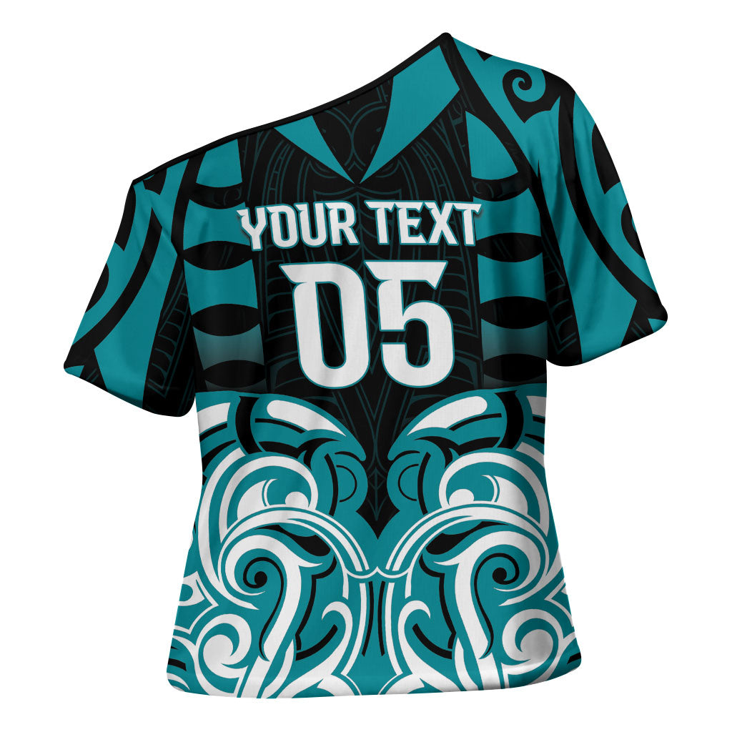 Custom Aotearoa Tapuika Cross Shoulder Shirt New Zealand Traditional Maori Pattern DT05 - Polynesian Pride