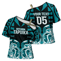Custom Aotearoa Tapuika Cross Shoulder Shirt New Zealand Traditional Maori Pattern DT05 - Polynesian Pride