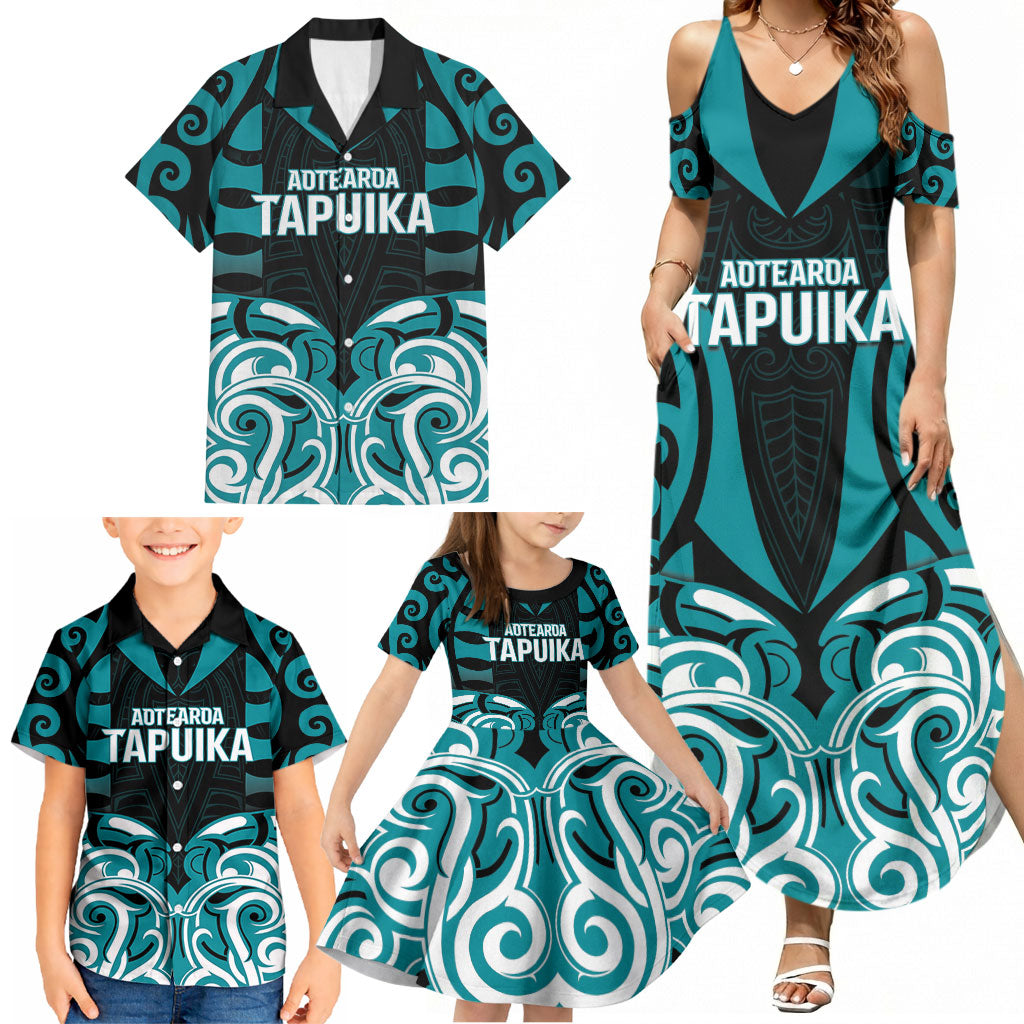 Custom Aotearoa Tapuika Family Matching Summer Maxi Dress and Hawaiian Shirt New Zealand Traditional Maori Pattern DT05 - Polynesian Pride