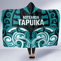 Aotearoa Tapuika Hooded Blanket New Zealand Traditional Maori Pattern DT05 One Size Teal - Polynesian Pride