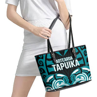 Aotearoa Tapuika Leather Tote Bag New Zealand Traditional Maori Pattern DT05 - Polynesian Pride