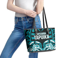 Aotearoa Tapuika Leather Tote Bag New Zealand Traditional Maori Pattern DT05 - Polynesian Pride