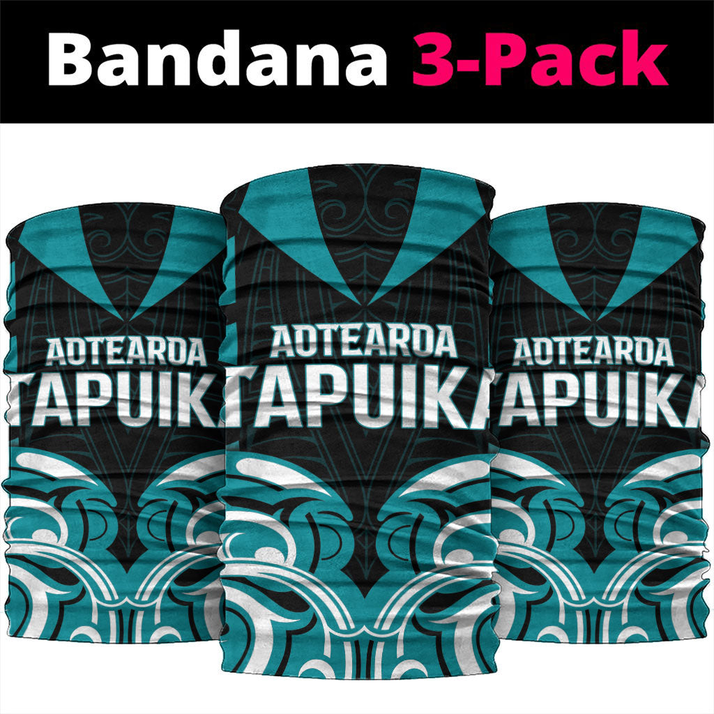 Aotearoa Tapuika Neck Gaiter New Zealand Traditional Maori Pattern DT05 package One Size: 25*50cm Teal - Polynesian Pride