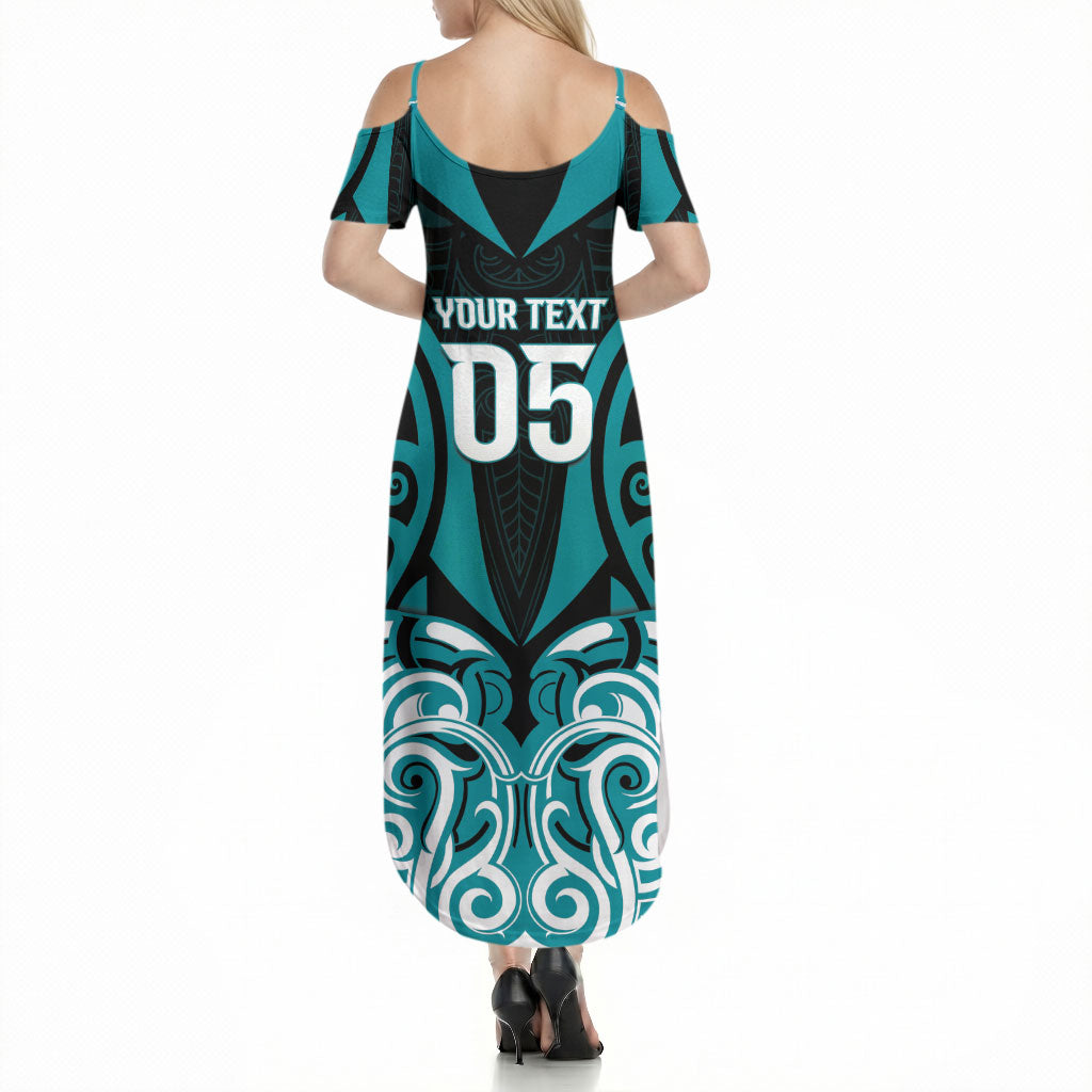 Custom Aotearoa Tapuika Summer Maxi Dress New Zealand Traditional Maori Pattern DT05 - Polynesian Pride