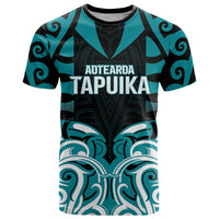 Custom Aotearoa Tapuika T Shirt New Zealand Traditional Maori Pattern DT05 Teal - Polynesian Pride