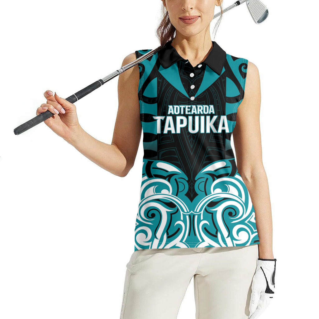 Custom Aotearoa Tapuika Women Sleeveless Polo Shirt New Zealand Traditional Maori Pattern DT05 - Polynesian Pride