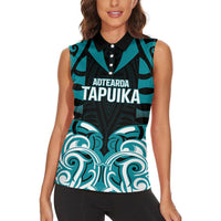 Custom Aotearoa Tapuika Women Sleeveless Polo Shirt New Zealand Traditional Maori Pattern DT05 - Polynesian Pride