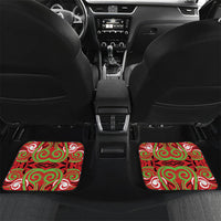 Custom Aotearoa Ngati Maru Car Mats New Zealand Traditional Maori Pattern DT05 Set 2pcs - Back Red - Polynesian Pride