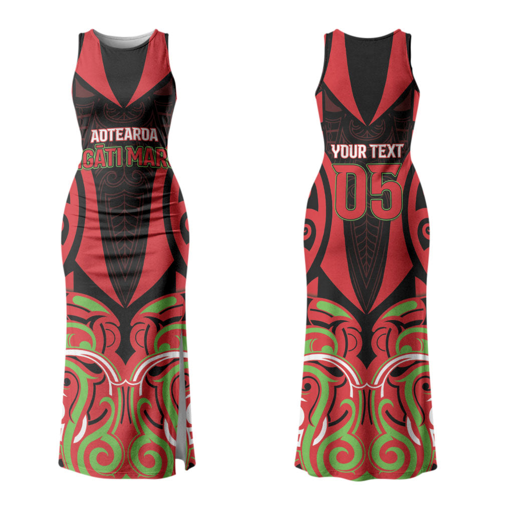 Custom Aotearoa Ngati Maru Couples Matching Tank Maxi Dress and Hawaiian Shirt New Zealand Traditional Maori Pattern DT05 - Polynesian Pride
