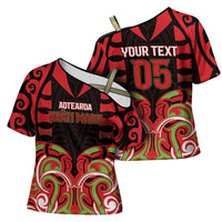 Custom Aotearoa Ngati Maru Cross Shoulder Shirt New Zealand Traditional Maori Pattern DT05 - Polynesian Pride